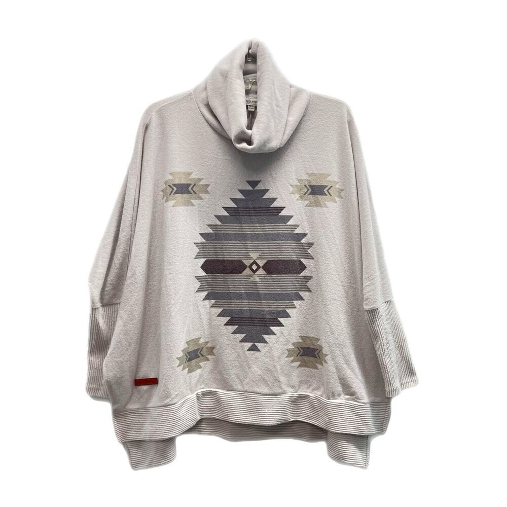 SIMPLY SOUTHERN Aztec Southwest Turtleneck Poncho Top With Sleeves One Size